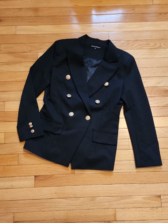 Attitude Unknown Jackets & Blazers - Double-Breasted Black Blazer with Gold Buttons